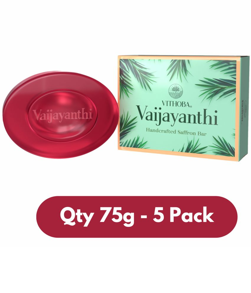     			Vithoba Vaijayanthi Handcrafted Saffron Soap Bar Goodness Of Turmeric & Coconut Oil 75g Pack of5