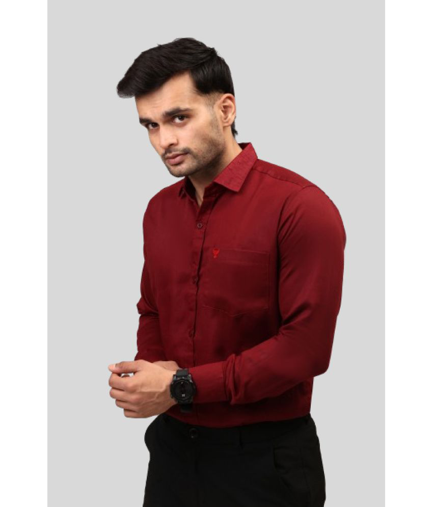     			Waji Va Cotton Regular Fit Full Sleeves Men's Formal Shirt - Maroon ( Pack of 1 )