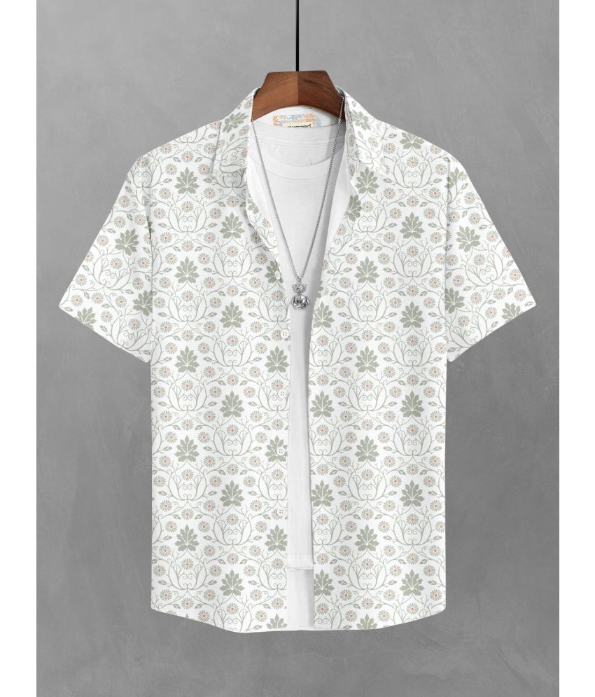     			BULLMER Cotton Blend Regular Fit Printed Half Sleeves Men's Casual Shirt - Green ( Pack of 1 )