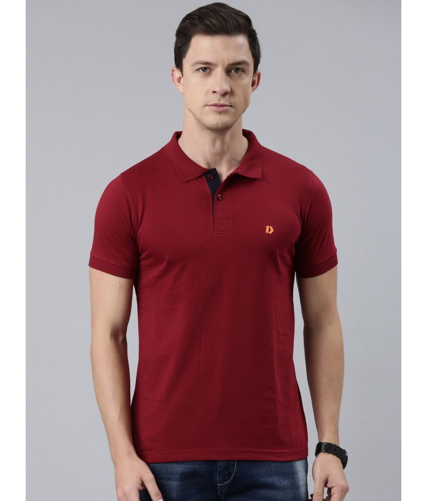     			Dixcy Scott Originals Cotton Regular Fit Solid Half Sleeves Men's Polo T Shirt - Maroon ( Pack of 1 )