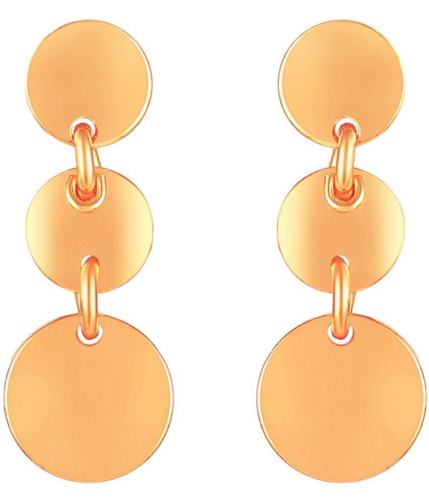     			LUV FASHION Rose Gold Drop Earrings ( Pack of 1 )