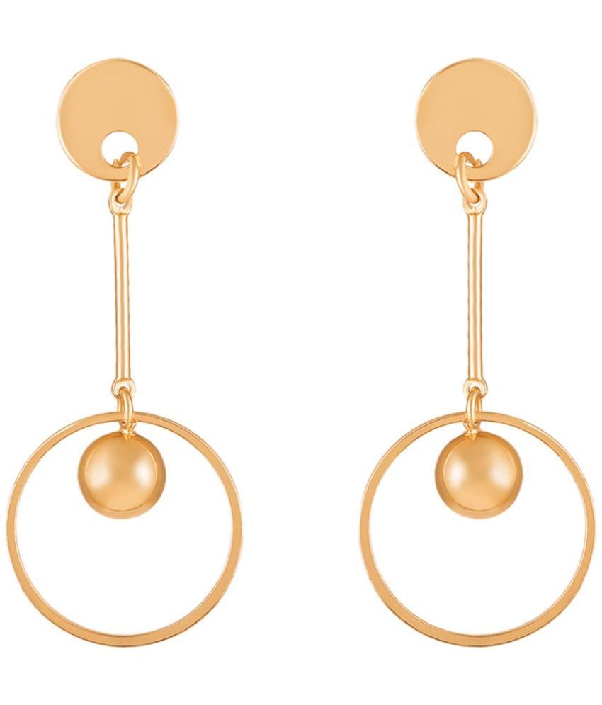     			LUV FASHION Rose Gold Drop Earrings ( Pack of 1 )