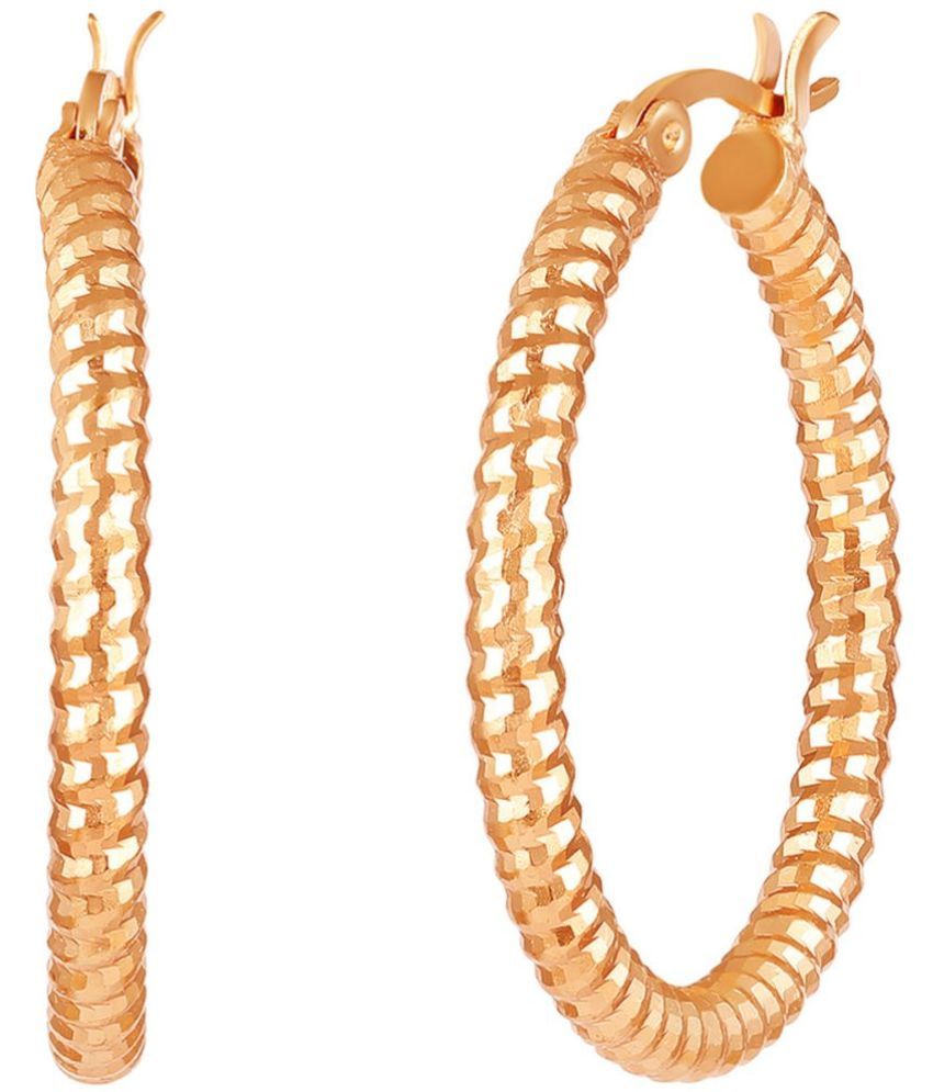     			LUV FASHION Rose Gold Hoops Earrings ( Pack of 1 )