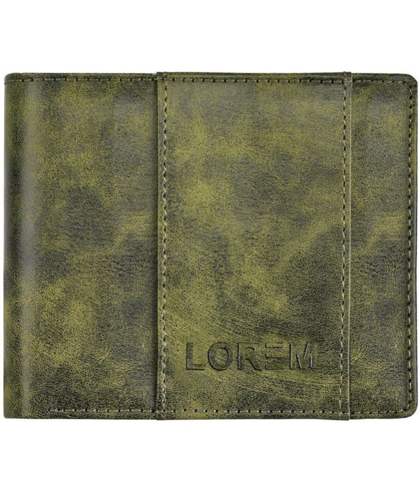     			Lorem Green Faux Leather Men's Two Fold Wallet ( Pack of 1 )