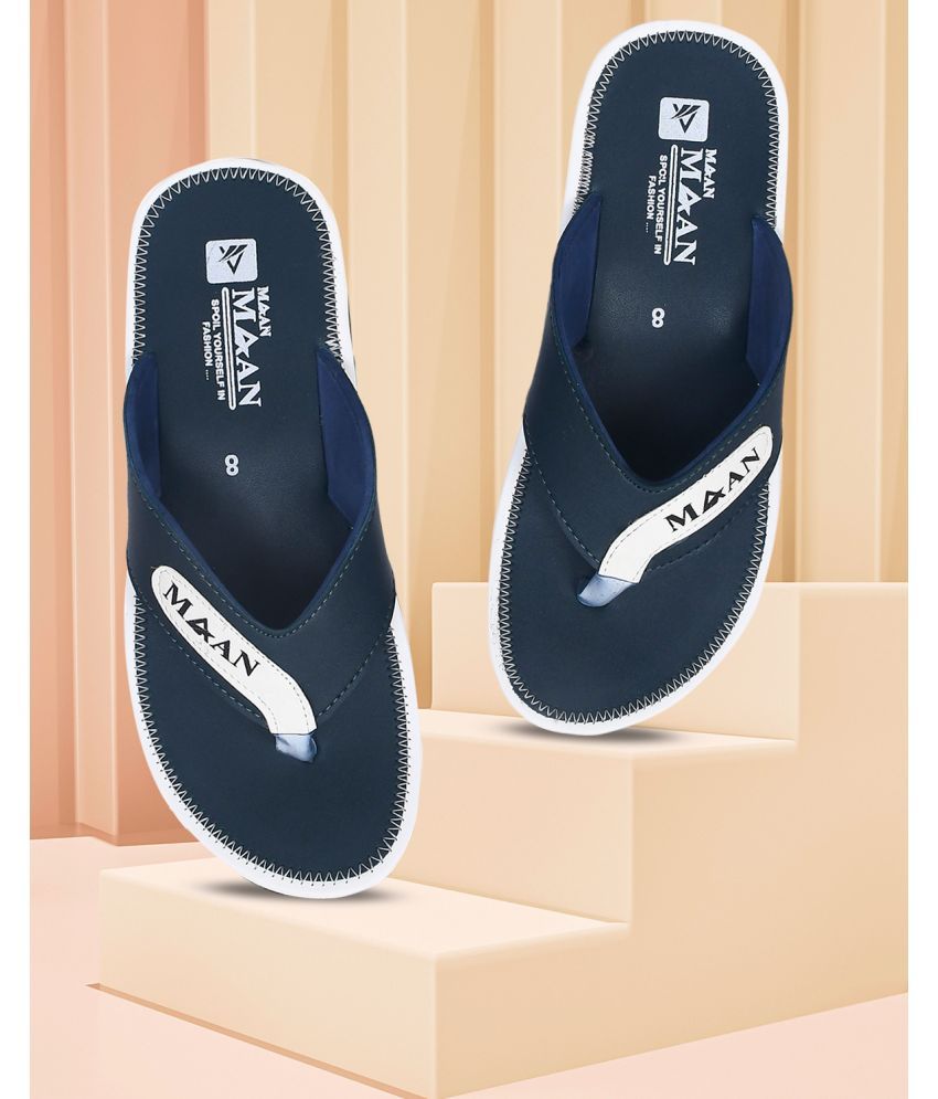     			MAAN Blue Men's Thong Flip Flop