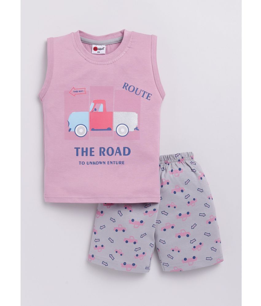     			Mars Infiniti Pink Cotton Boys T-Shirt & Shorts ( Pack of 1 )