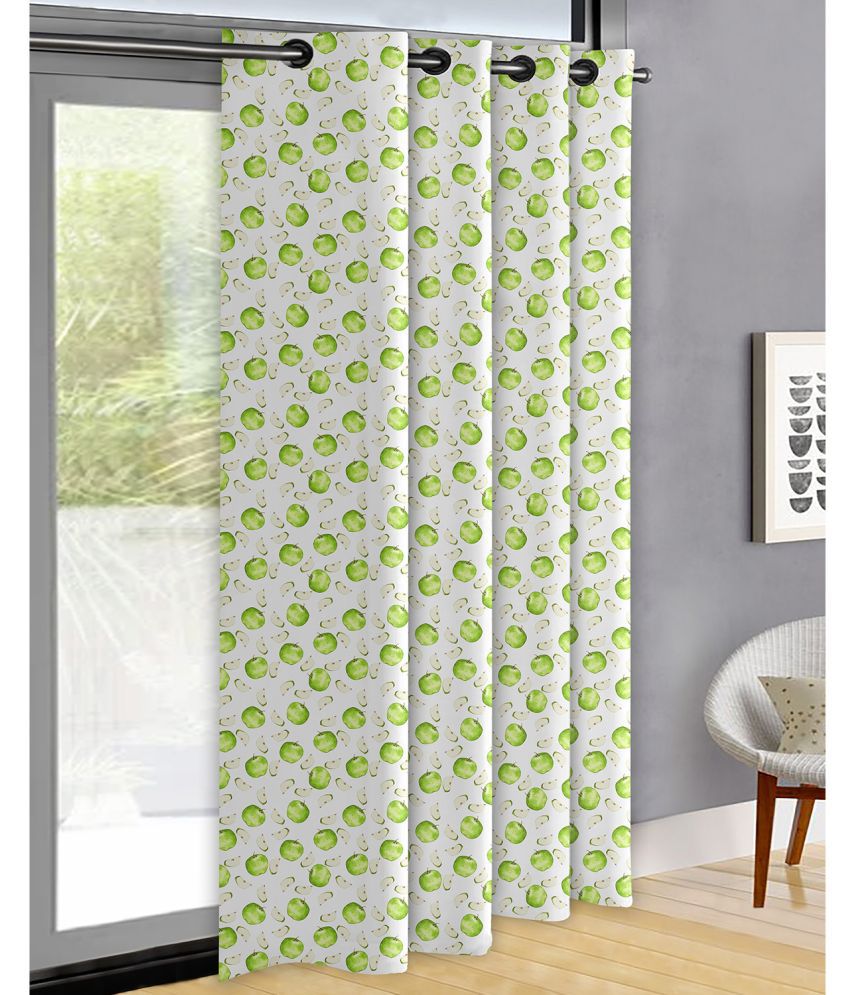     			Oasis Hometex Abstract Room Darkening Eyelet Curtain 7 ft ( Pack of 1 ) - Green