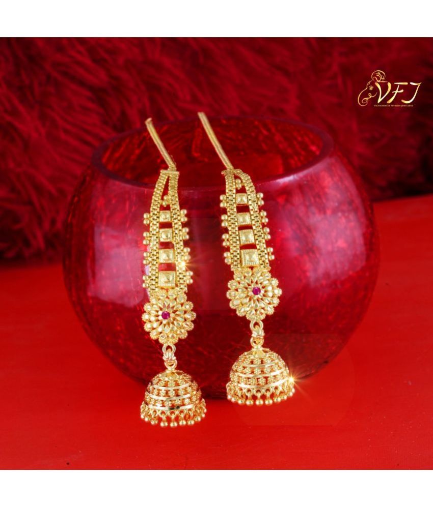     			VIVASTRI Golden Jhumki Earrings ( Pack of 1 )