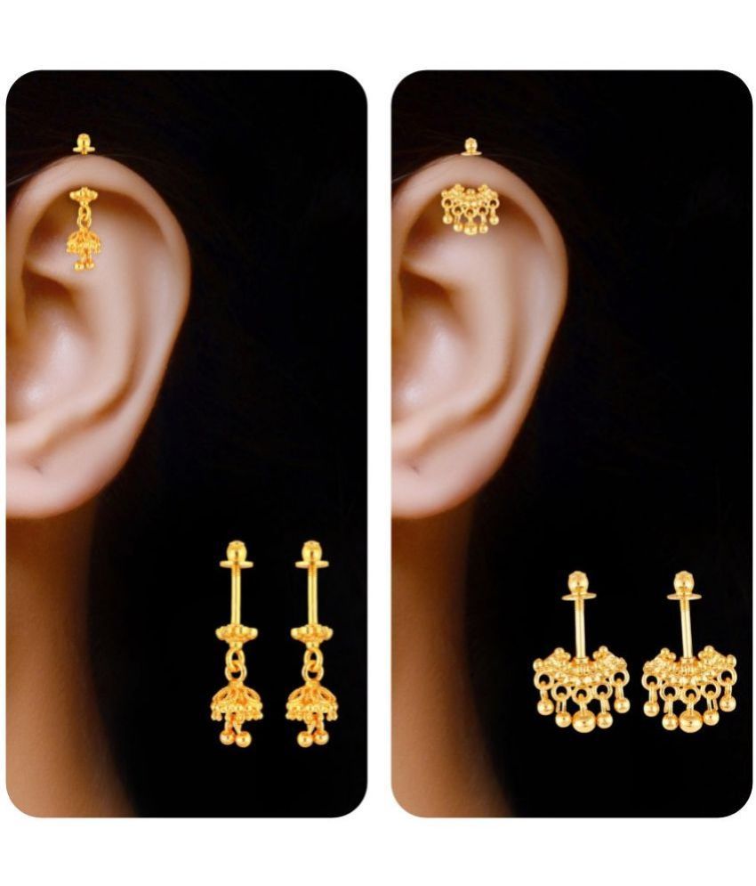     			VIVASTRI Golden Threader Earrings ( Pack of 2 )