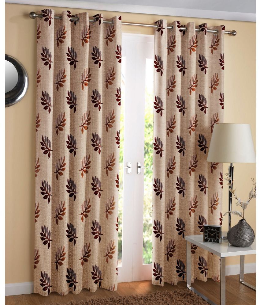     			WACO CREATION Nature Room Darkening Eyelet Curtain 6 ft ( Pack of 2 ) - Coffee