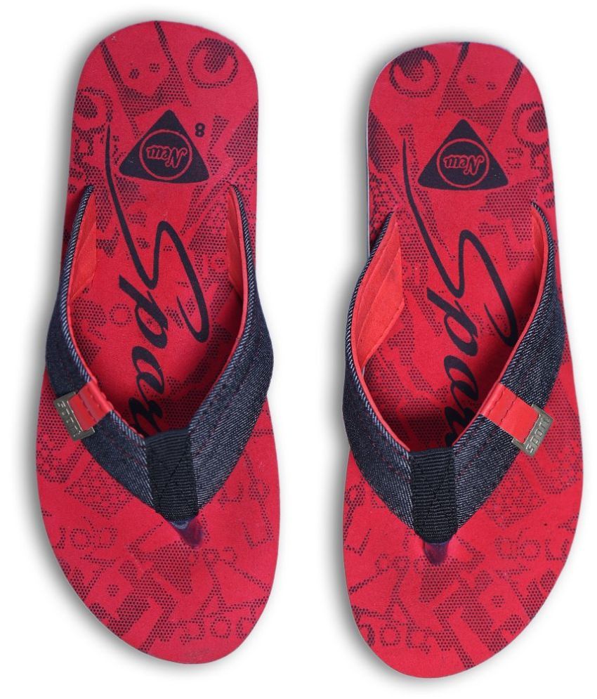     			MAAN Red Men's Thong Flip Flop