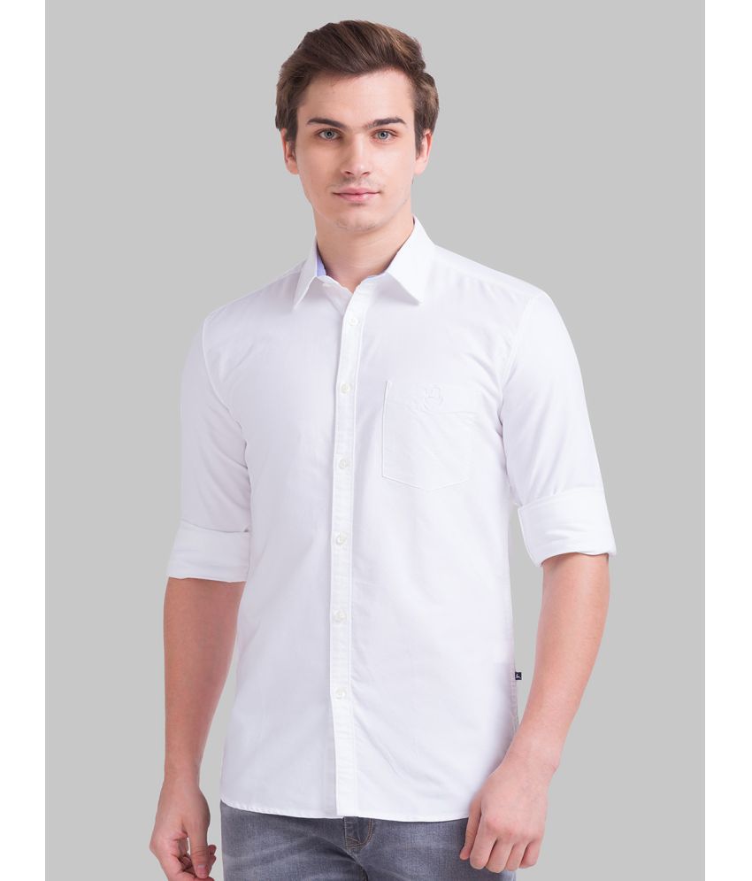     			Parx 100% Cotton Slim Fit Solids Full Sleeves Men's Casual Shirt - White ( Pack of 1 )