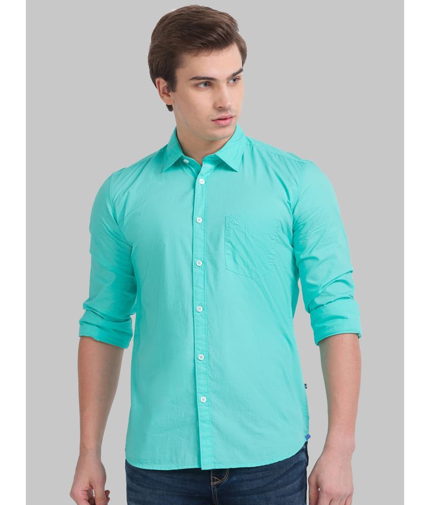     			Parx 100% Cotton Slim Fit Solids Full Sleeves Men's Casual Shirt - Green ( Pack of 1 )