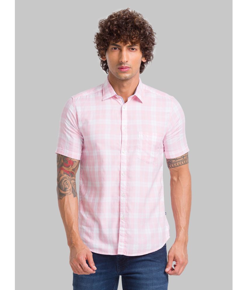     			Parx 100% Cotton Slim Fit Checks Half Sleeves Men's Casual Shirt - Red ( Pack of 1 )