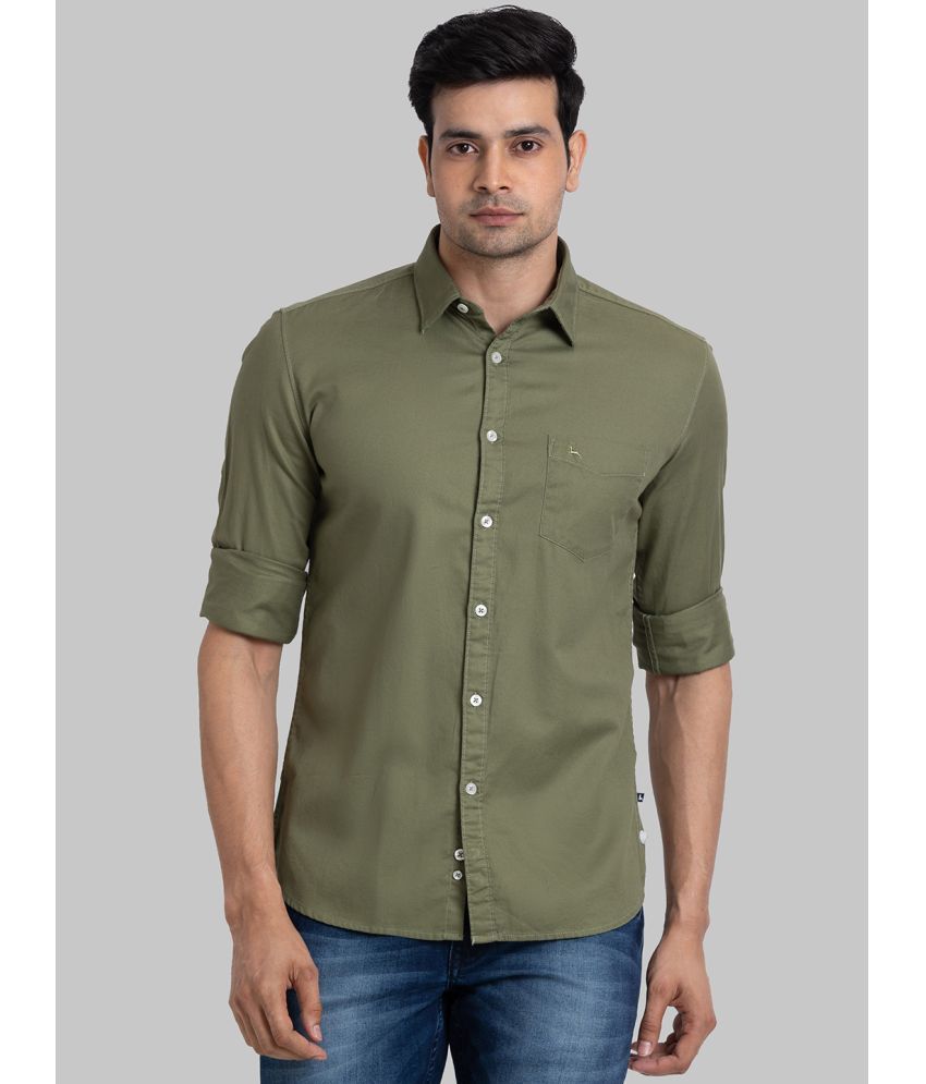     			Parx 100% Cotton Slim Fit Solids Full Sleeves Men's Casual Shirt - Green ( Pack of 1 )