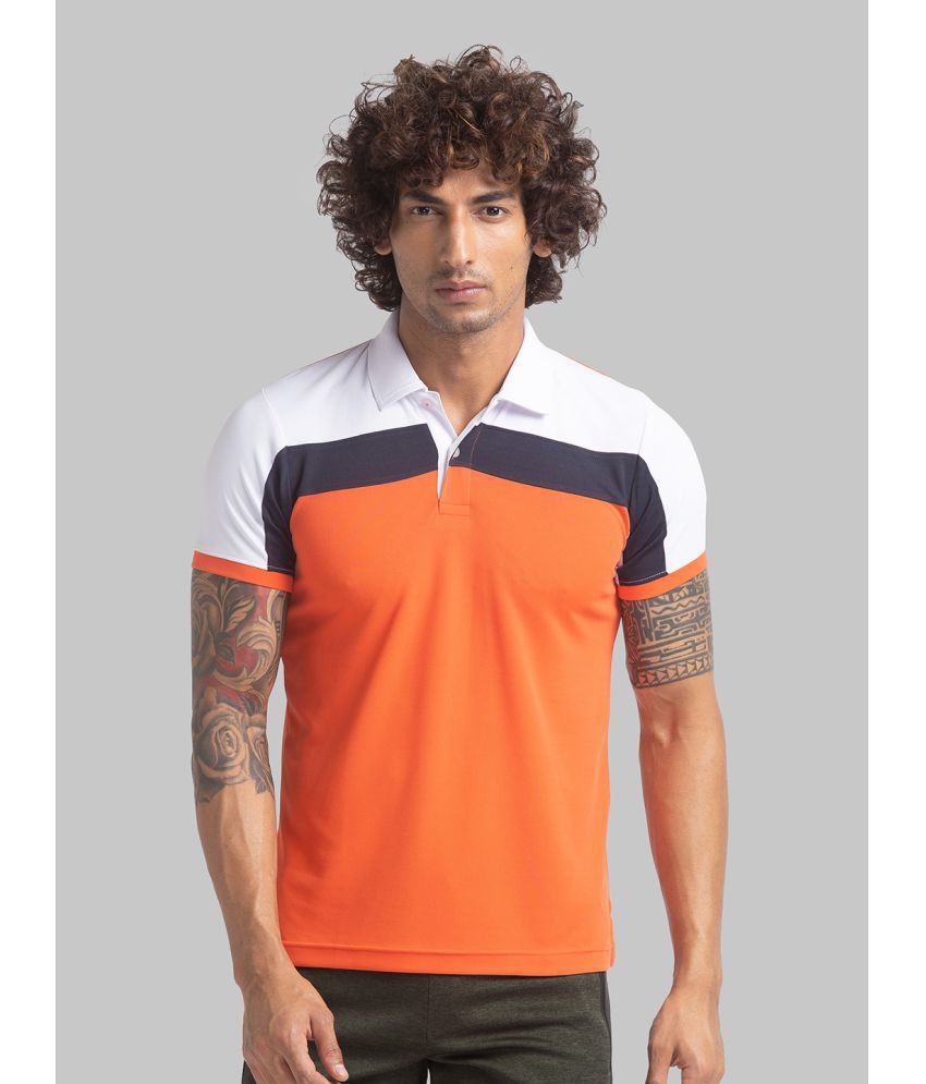     			Parx Polyester Regular Fit Cut Outs Half Sleeves Men's Polo T Shirt - Orange ( Pack of 1 )