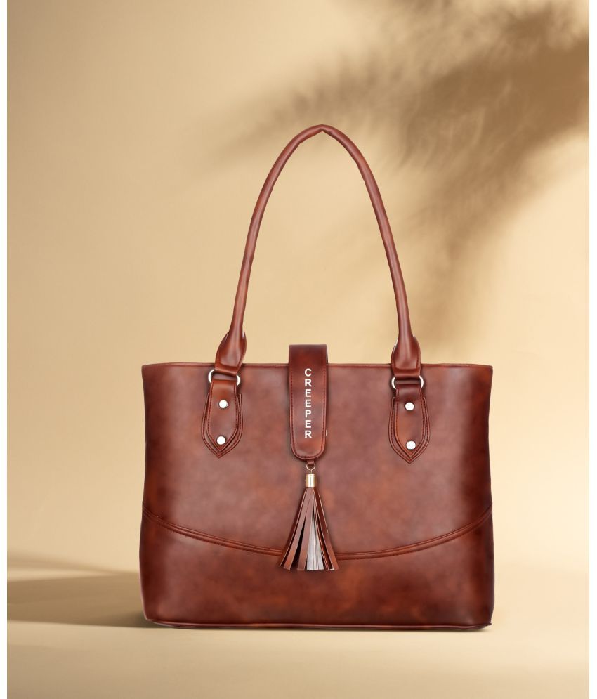     			Creeper Brown PU Handheld