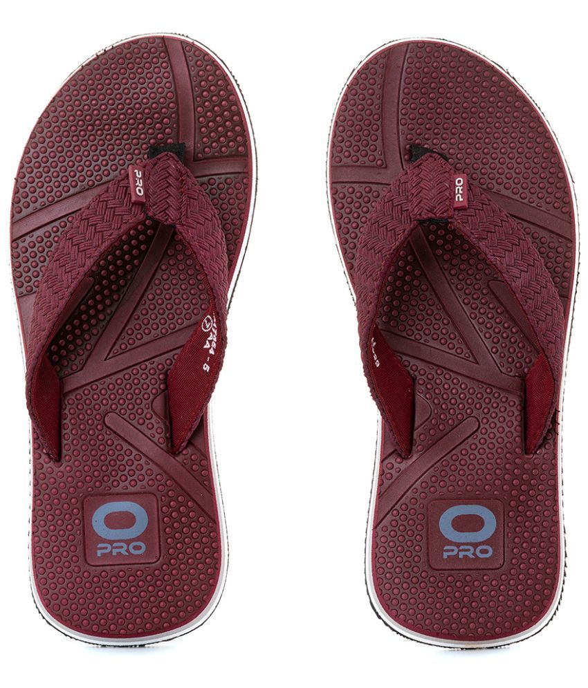     			KHADIM Burgundy Men's Slide Flip Flop