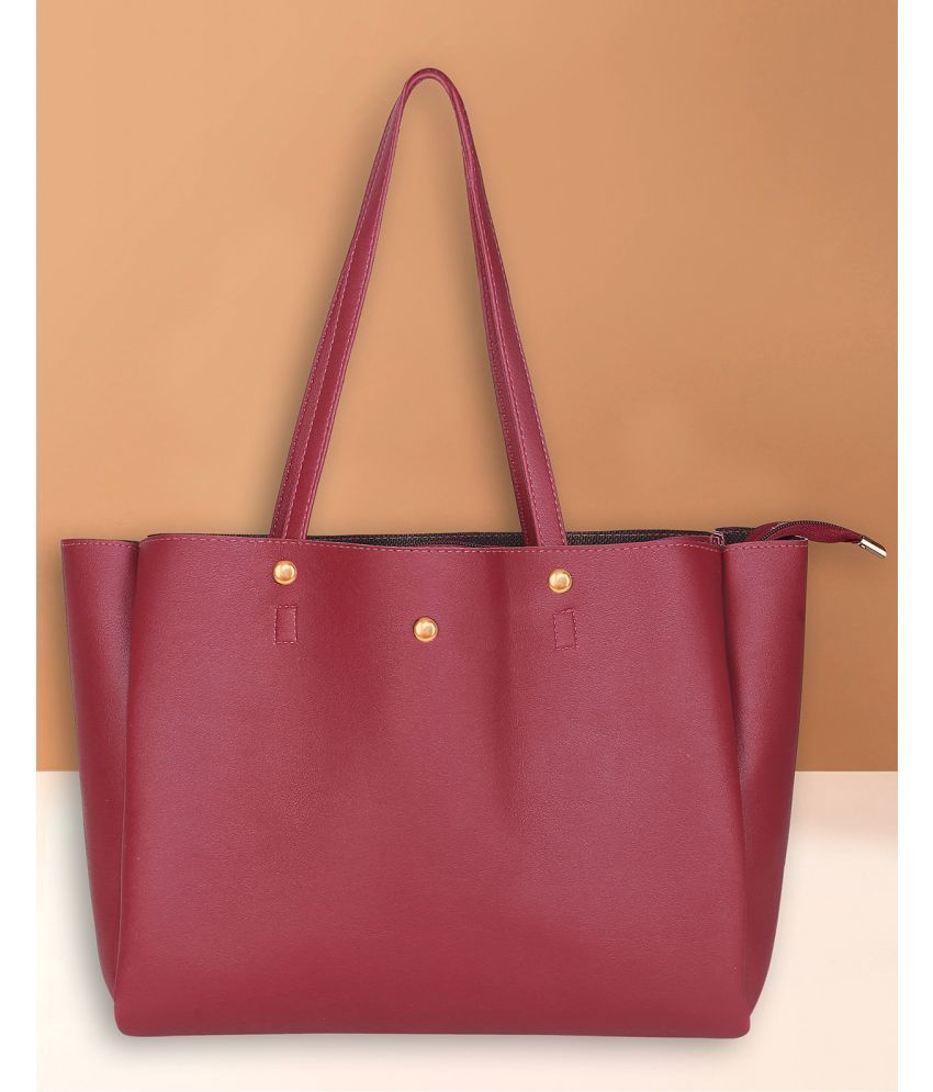     			Moonstar Bag Maroon Artificial Leather Shoulder Bag