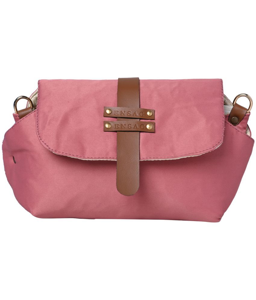     			ENSAC Pink Cotton Sling Bag