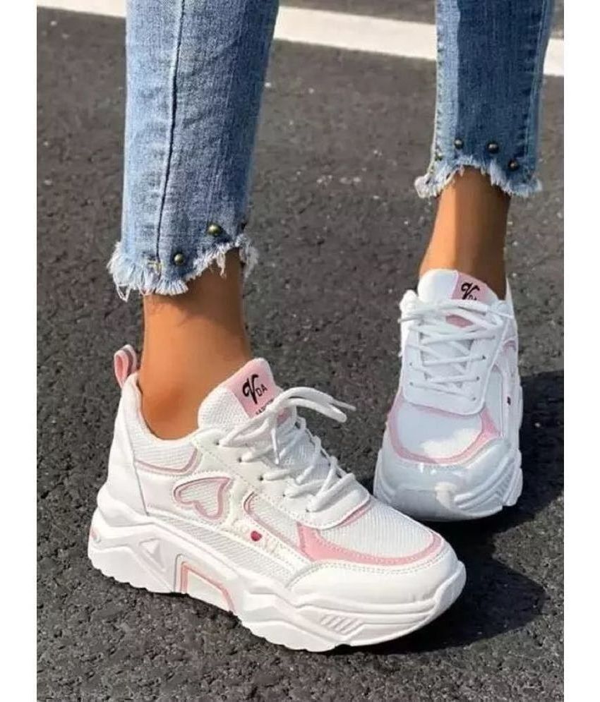     			Fabbmate White Women's Sneakers