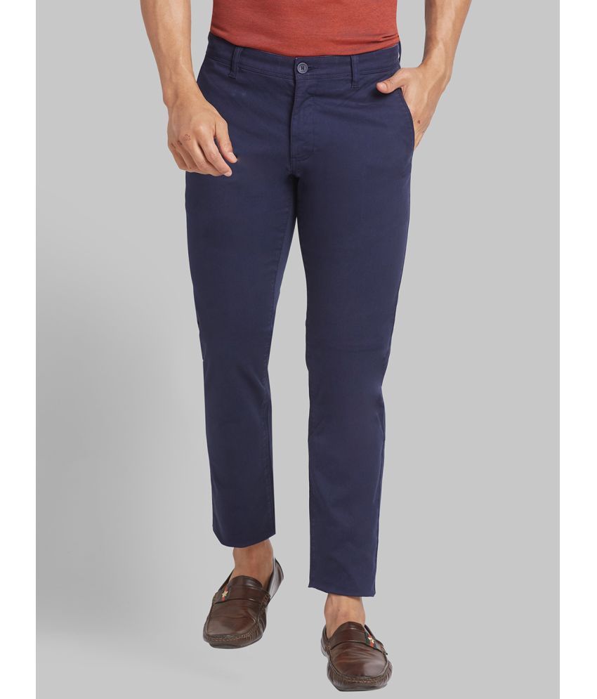     			Parx Tapered Flat Men's Chinos - Blue ( Pack of 1 )