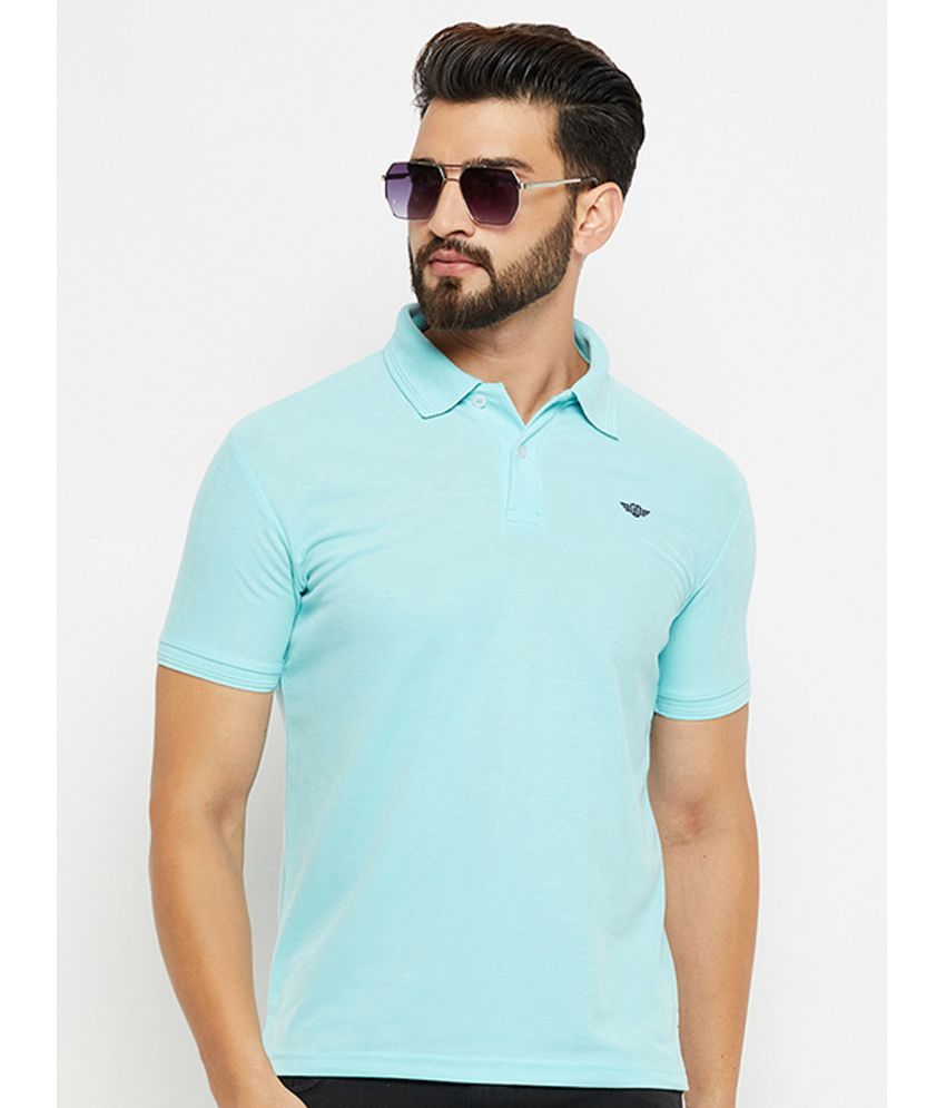     			GET GOLF Cotton Blend Regular Fit Solid Half Sleeves Men's Polo T Shirt - Aqua ( Pack of 1 )