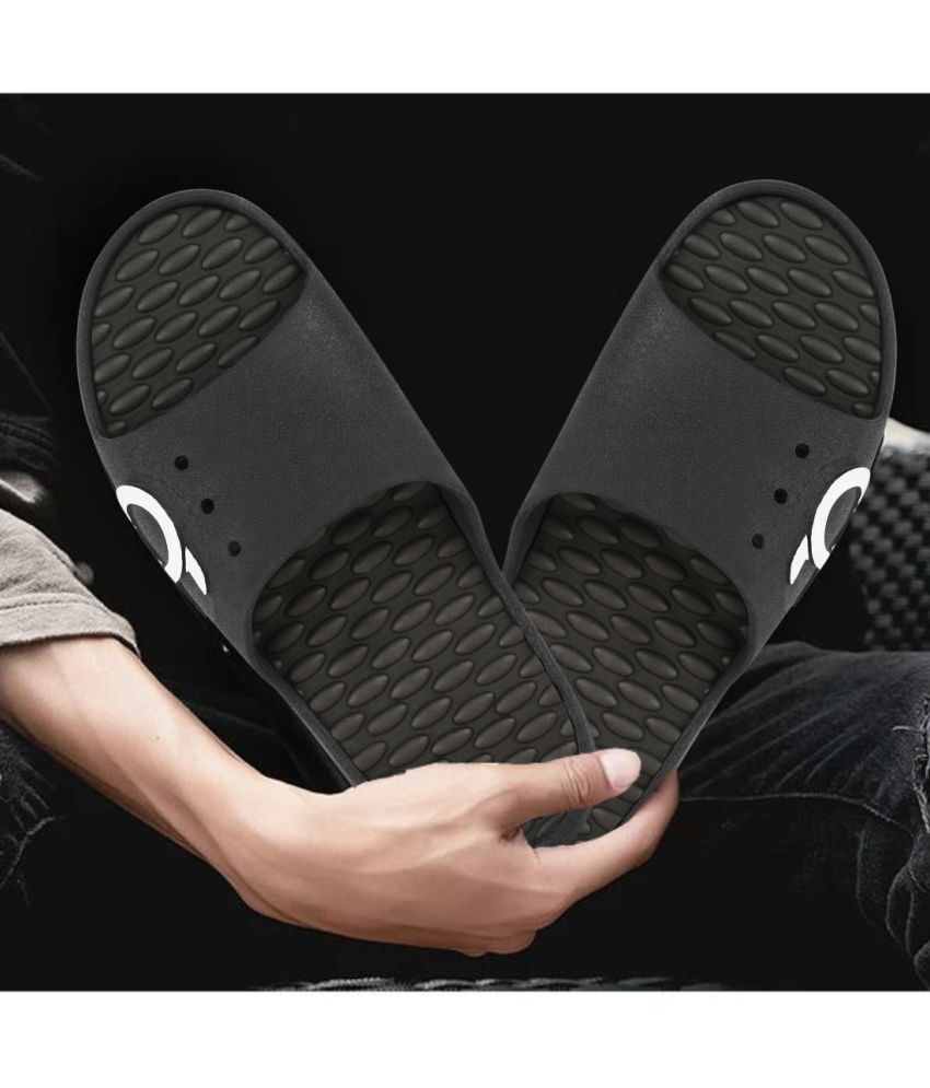     			Jootiyapa Black Men's Slide Flip Flop