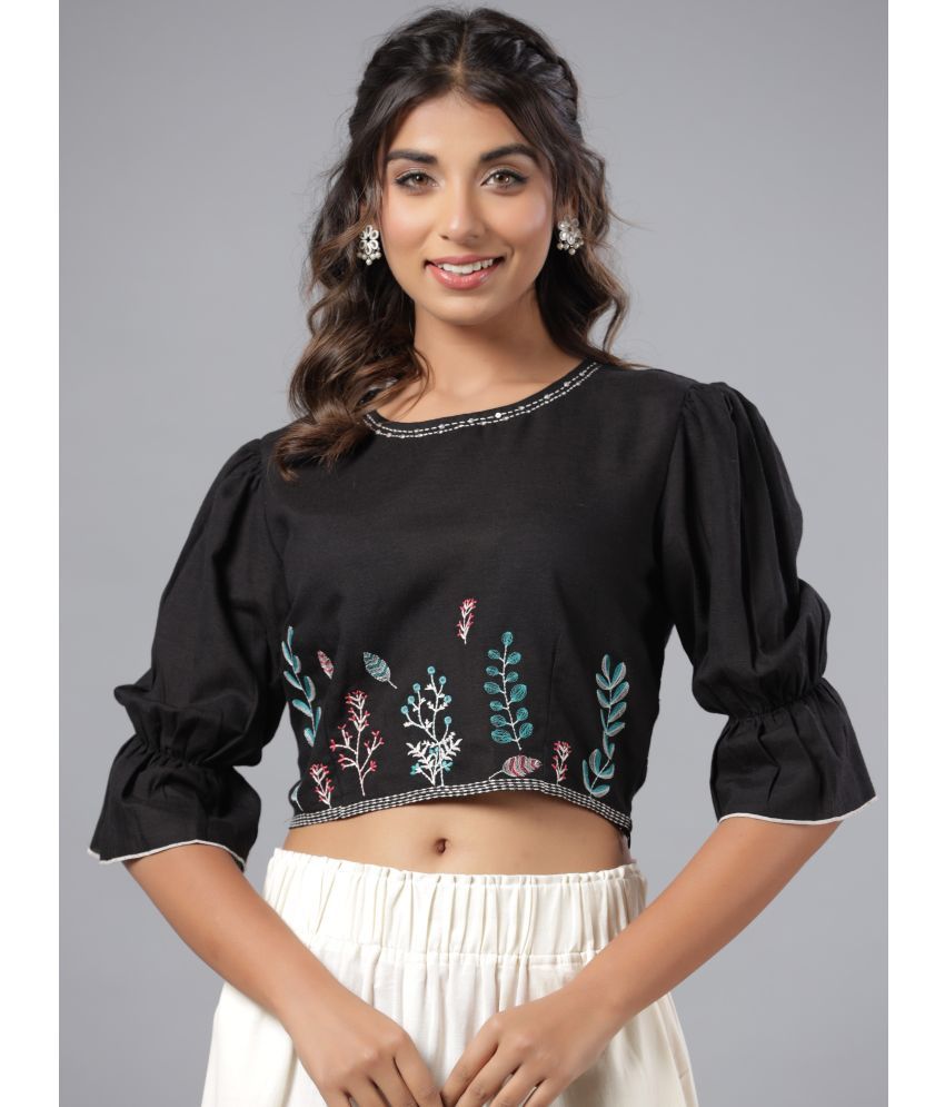     			Juniper Black Rayon Women's Crop Top ( Pack of 1 )