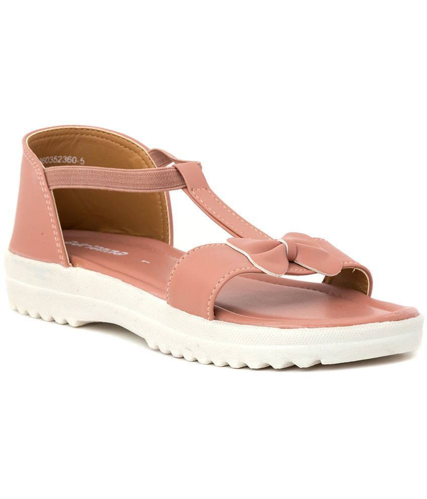     			KHADIM Adrianna Pink Flat Platform Sandal for Girls - 4.5-12 yrs (3603525)