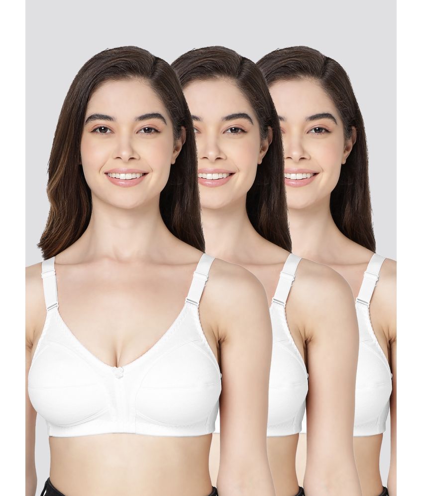     			Kalyani Pack of 3 Polyester Non Padded Women's Everyday Bra ( White ) Anaya