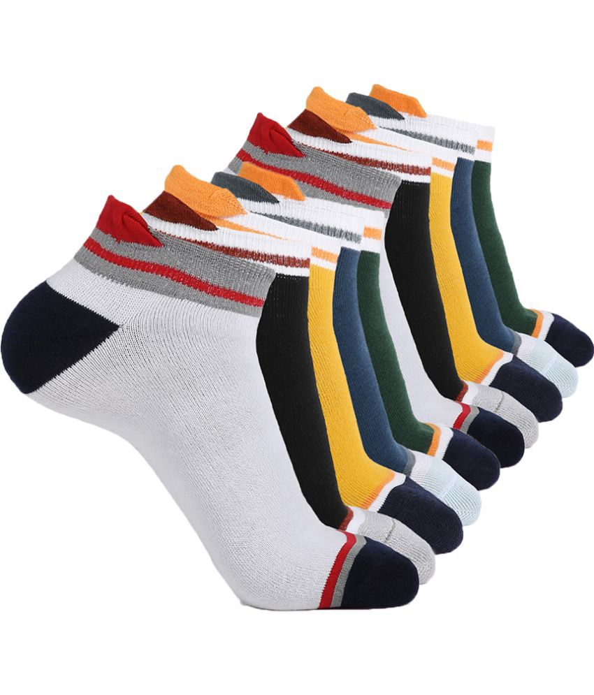     			Kolor Fusion Cotton Blend Men's Colorblock Multicolor Ankle Length Socks ( Pack of 10 )