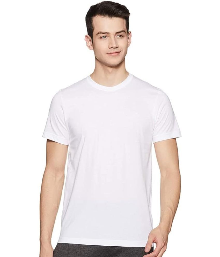     			Morbih Polyester Regular Fit Solid Half Sleeves Men's T-Shirt - White ( Pack of 1 )