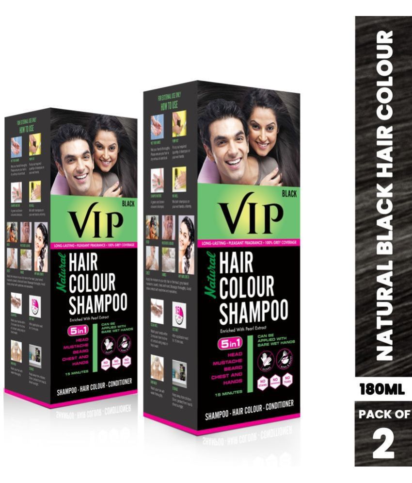     			VIP Hair Colour Shampoo Natural Permanent Hair Color 180 mL Black