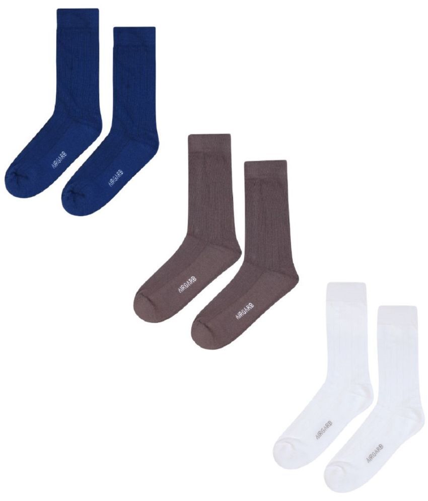     			AIR GARB Cotton Men's Striped Multicolor Mid Length Socks ( Pack of 3 )