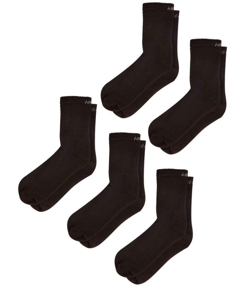     			AIR GARB Cotton Men's Solid Brown Mid Length Socks ( Pack of 5 )