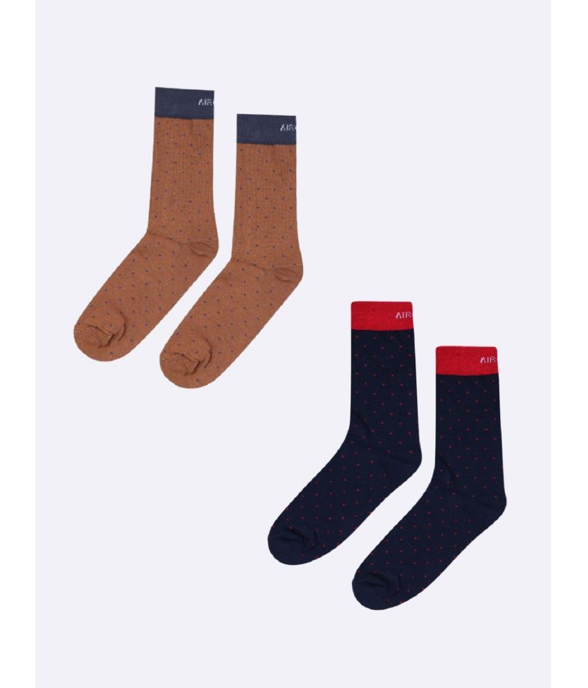     			AIR GARB Cotton Men's Printed Multicolor Mid Length Socks ( Pack of 2 )