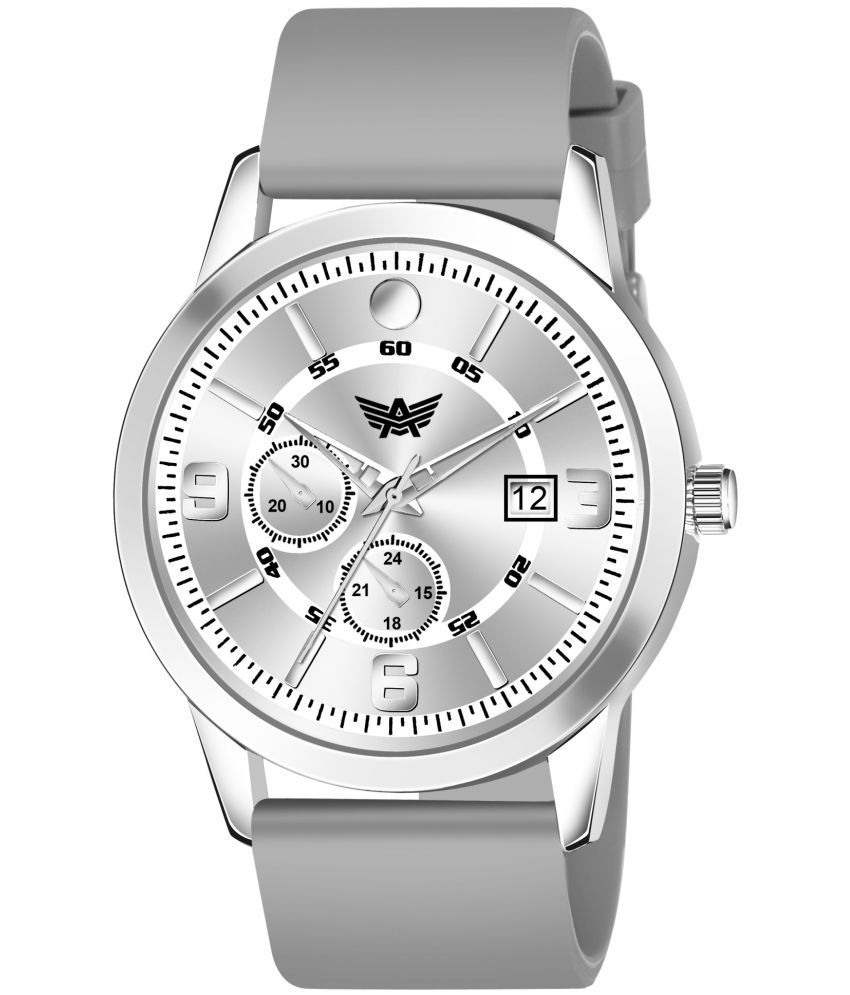     			Abrexo Light Grey Silicon Analog Men's Watch