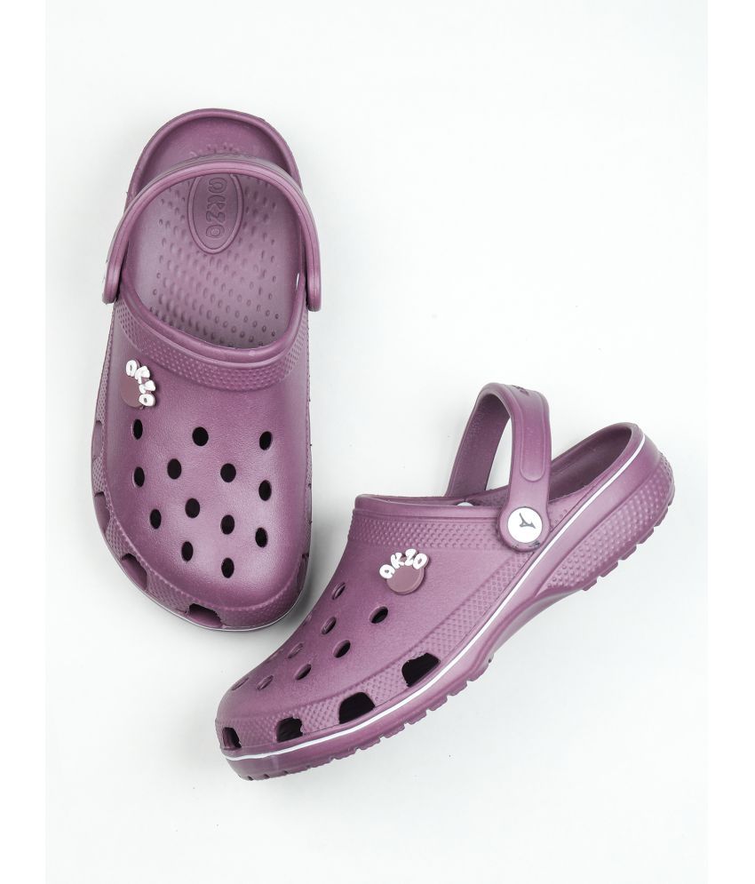     			Abros Purple Clogs