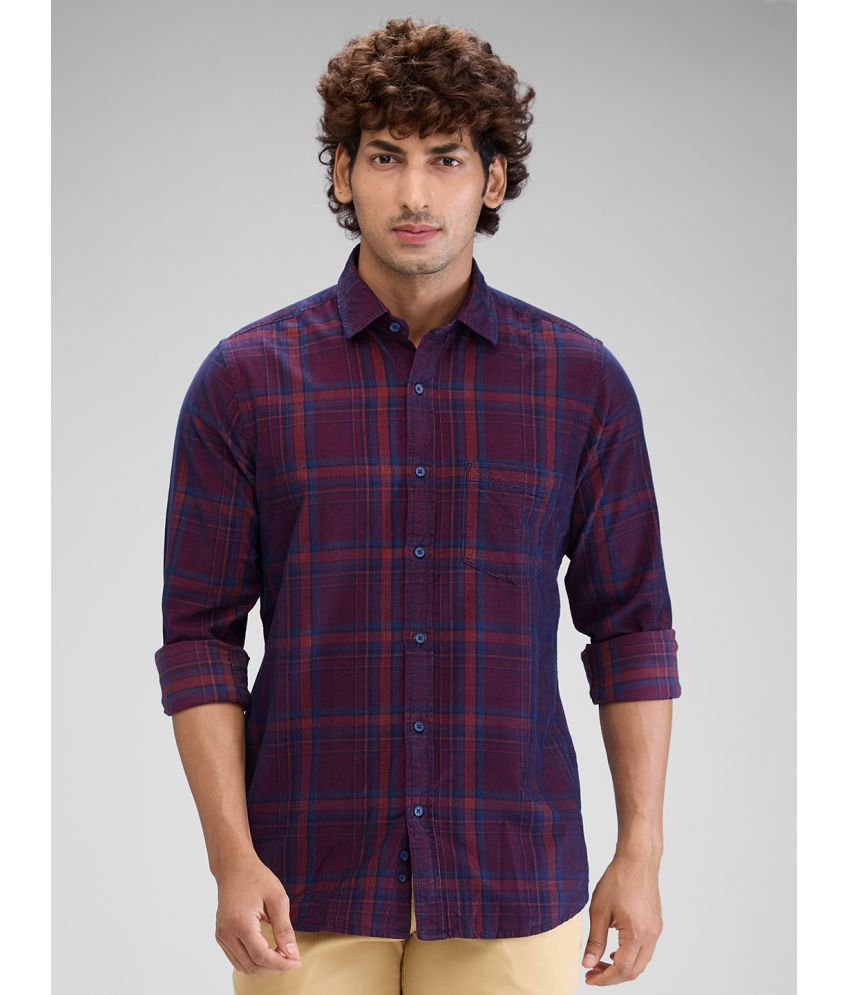     			Colorplus 100% Cotton Regular Fit Checks Full Sleeves Men's Casual Shirt - Maroon ( Pack of 1 )