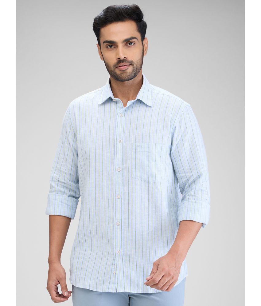     			Colorplus Cotton Blend Regular Fit Striped Full Sleeves Men's Casual Shirt - Blue ( Pack of 1 )