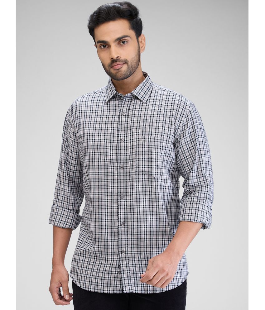     			Colorplus Cotton Blend Regular Fit Checks Full Sleeves Men's Casual Shirt - Grey ( Pack of 1 )