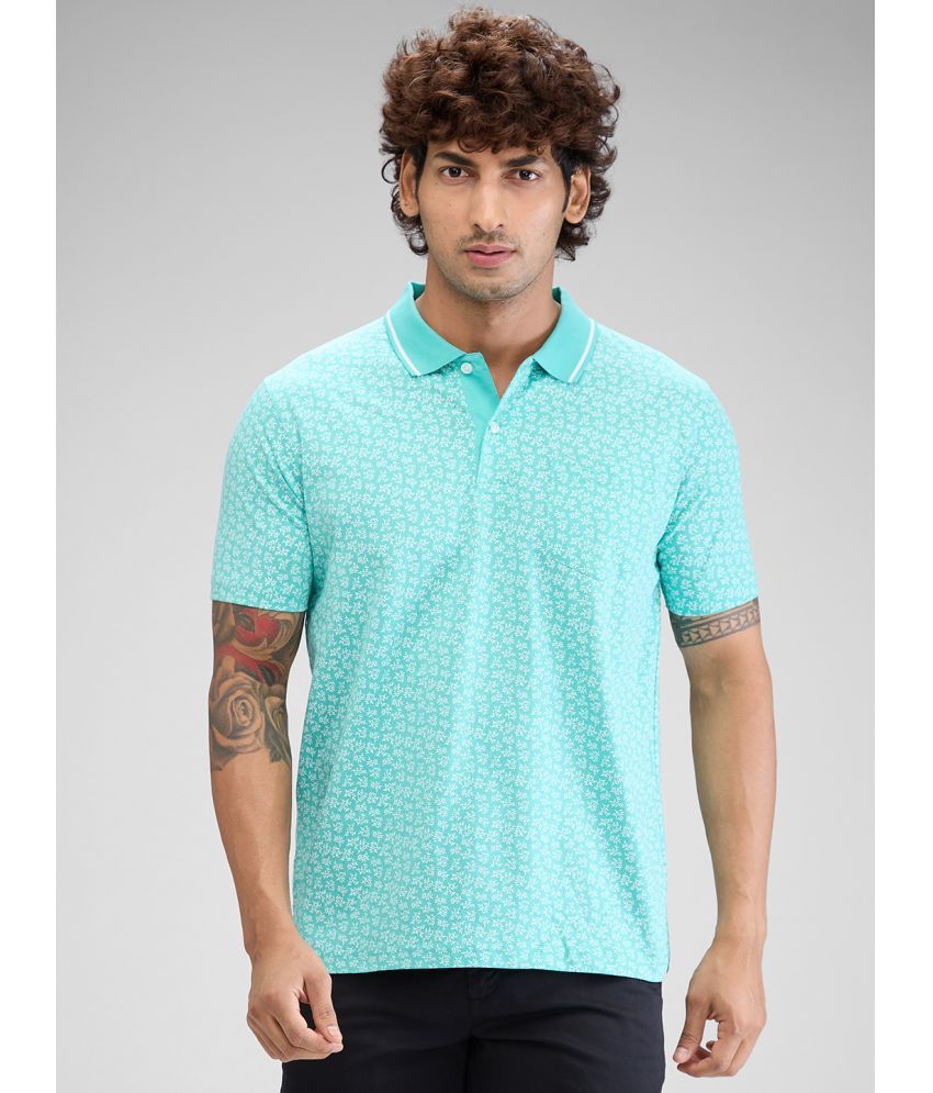     			Colorplus Cotton Regular Fit Printed Half Sleeves Men's Polo T Shirt - Green ( Pack of 1 )