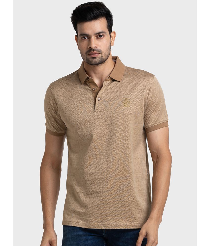     			Colorplus Cotton Regular Fit Printed Half Sleeves Men's Polo T Shirt - Beige ( Pack of 1 )