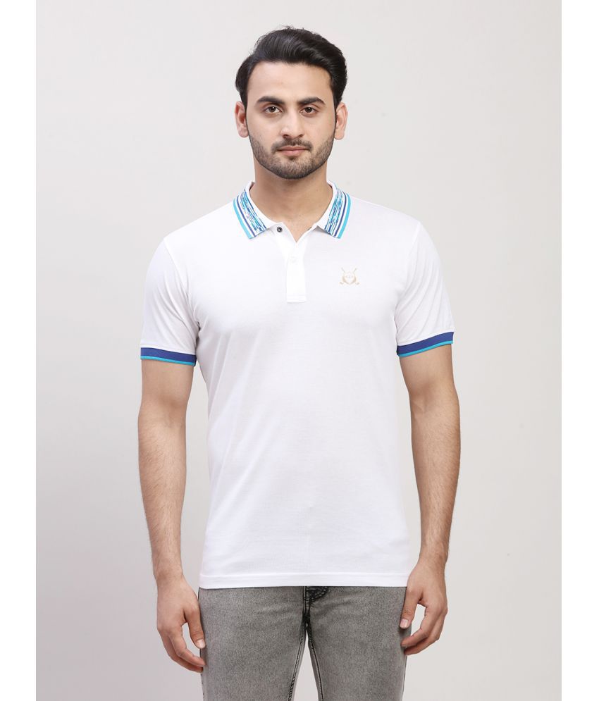     			Colorplus Cotton Regular Fit Self Design Half Sleeves Men's Polo T Shirt - White ( Pack of 1 )