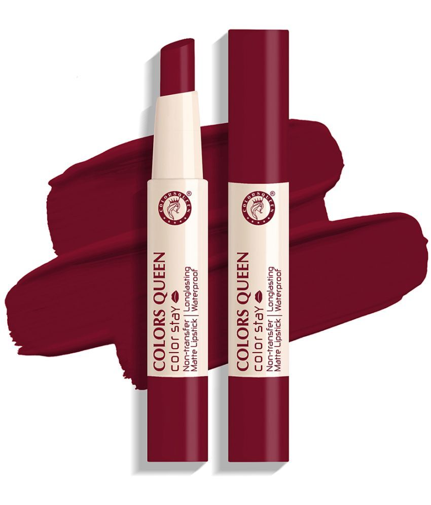     			Colors Queen Color It All Non Transfer Matte Lip Crayon - Bridal Meroon (Shade - 09)