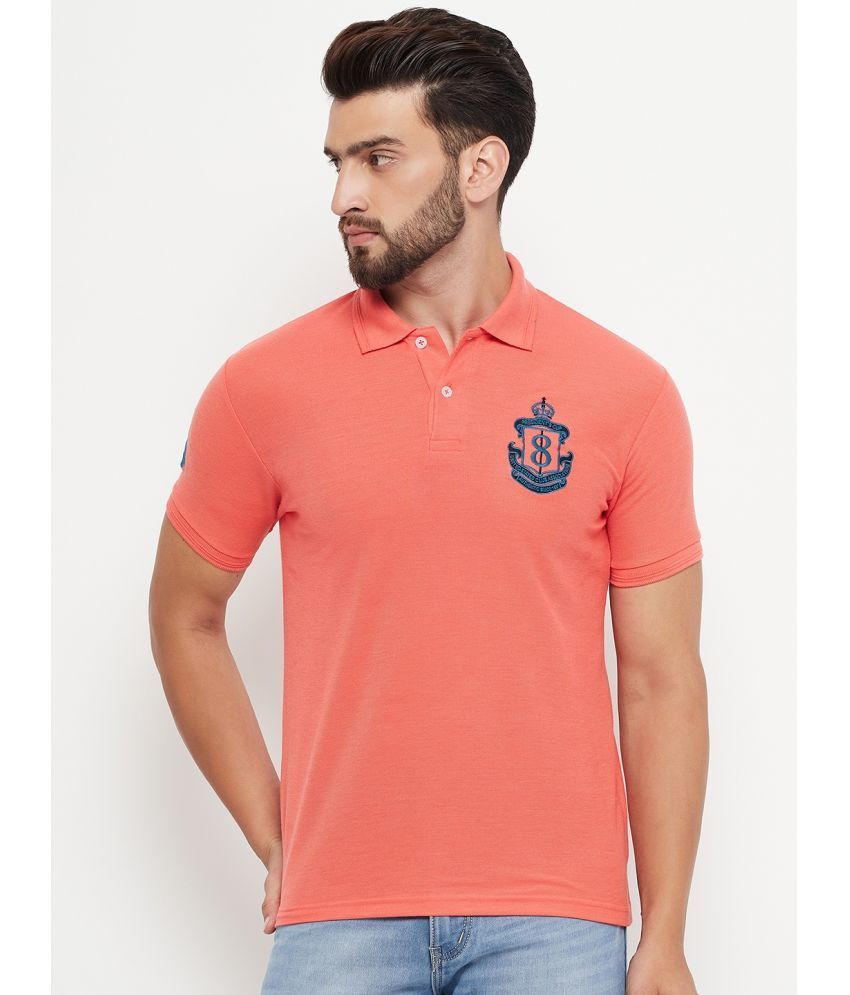     			GET GOLF Pack of 1 Cotton Blend Regular Fit Embroidered Half Sleeves Men's Polo T Shirt ( Coral )