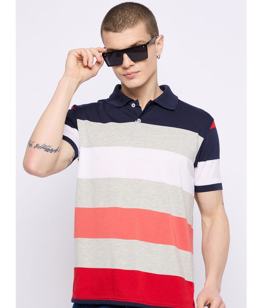     			GET GOLF Cotton Blend Regular Fit Striped Half Sleeves Men's Polo T Shirt - Multicolor ( Pack of 1 )