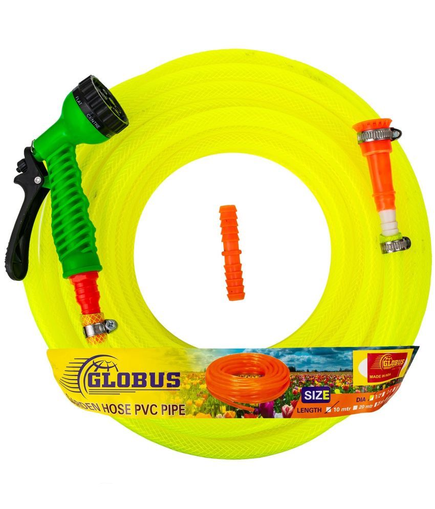     			Globus Garden Nylon Water Hose Pipe(Length-20 Mtr & Thickness-1/2"/12.5mm)Multicolour with Gun Sprayer