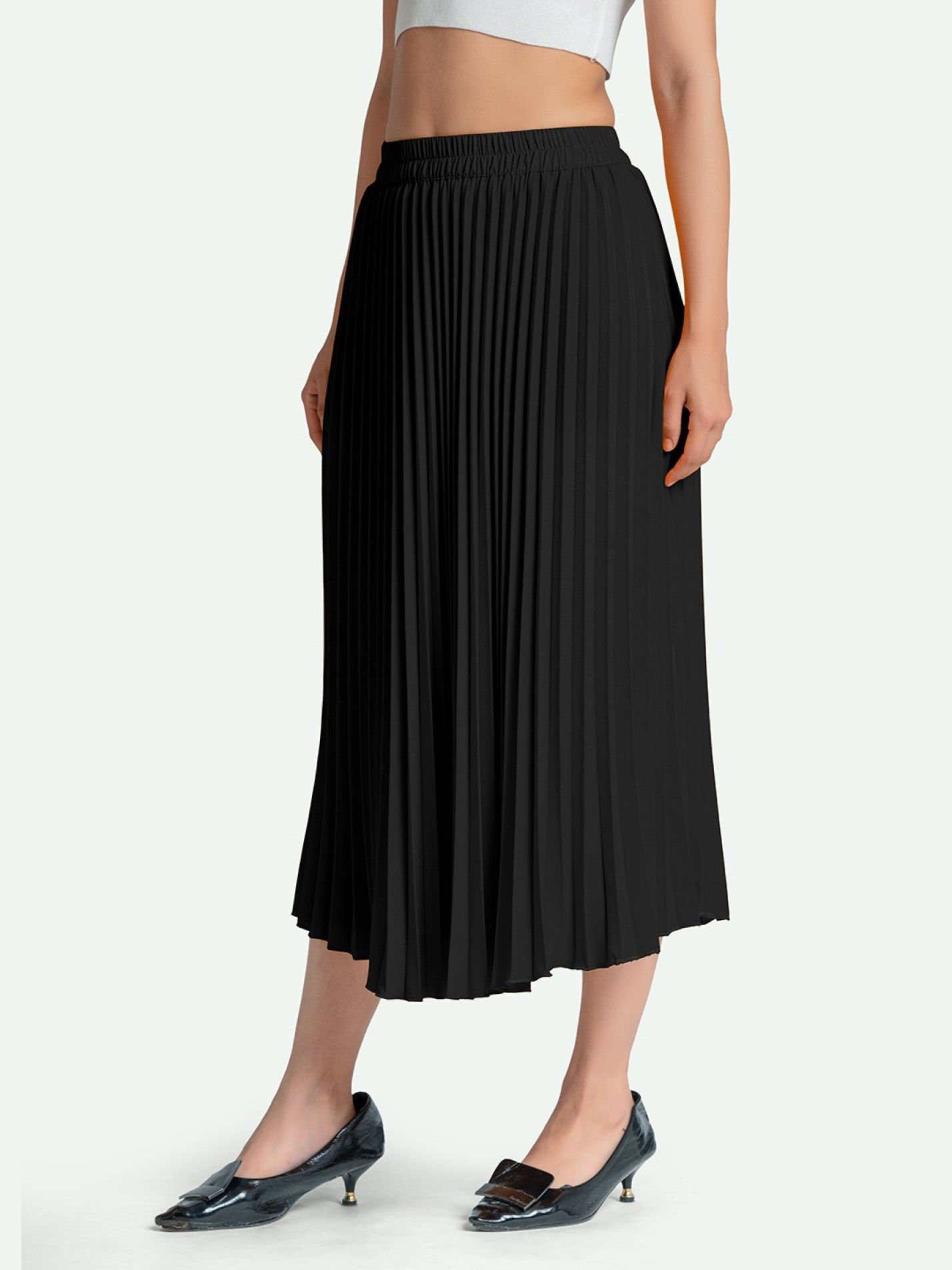     			JASH CREATION Black Polyester Women's Flared Skirt ( Pack of 1 )